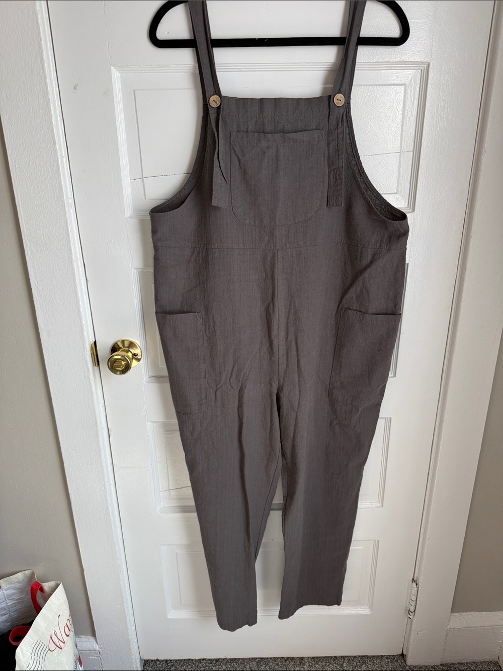 Amazon Women's Brown-Gray Cotton Jumpsuit Overalls